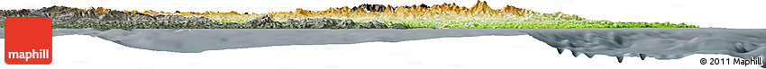 Physical Horizon Map of Gisborne, darken, semi-desaturated