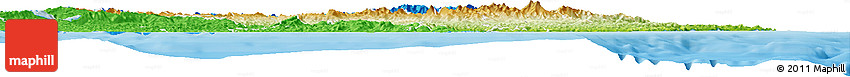 Physical Horizon Map of Gisborne, political shades outside
