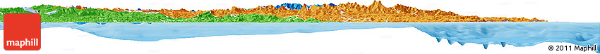 Political Horizon Map of Gisborne, political shades outside