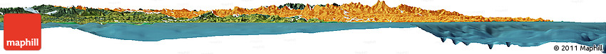 Political Horizon Map of Gisborne, satellite outside