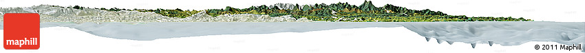 Satellite Horizon Map of Gisborne, lighten