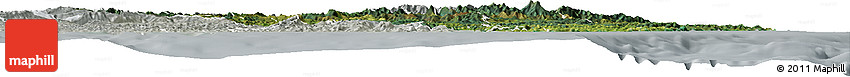 Satellite Horizon Map of Gisborne, lighten, semi-desaturated