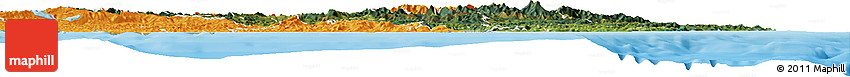 Satellite Horizon Map of Gisborne, political outside