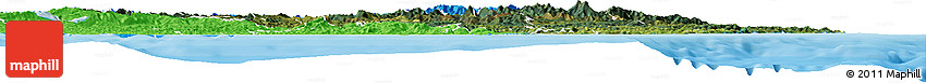 Satellite Horizon Map of Gisborne, political shades outside