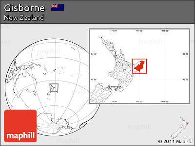 Blank Location Map of Gisborne