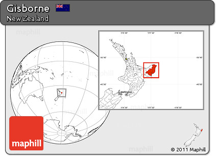 Blank Location Map of Gisborne