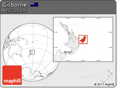 Blank Location Map of Gisborne