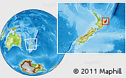 Physical Location Map of Gisborne, within the entire country