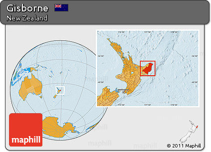 Political Location Map of Gisborne