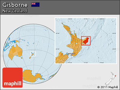 Political Location Map of Gisborne