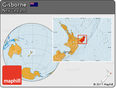 Political Location Map of Gisborne