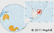 Political Location Map of Gisborne, highlighted country