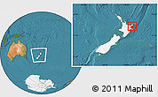 Satellite Location Map of Gisborne, highlighted country, within the entire country