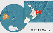 Satellite Location Map of Gisborne, highlighted country