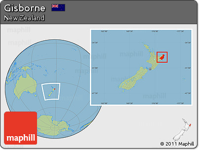 Savanna Style Location Map of Gisborne, within the entire country
