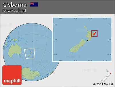 Savanna Style Location Map of Gisborne, within the entire country