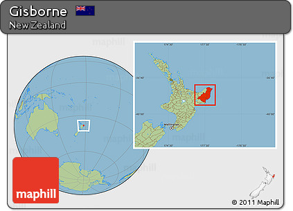 Savanna Style Location Map of Gisborne