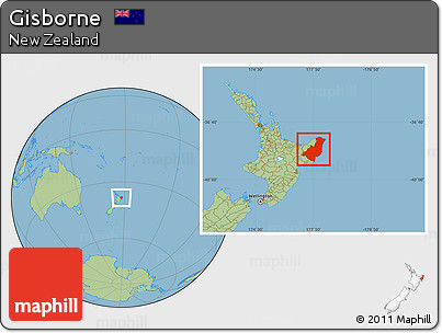 Savanna Style Location Map of Gisborne