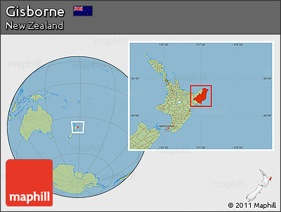 Savanna Style Location Map of Gisborne