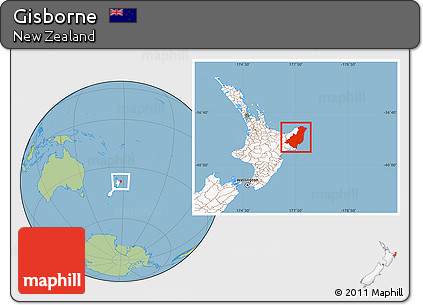 Savanna Style Location Map of Gisborne, highlighted country
