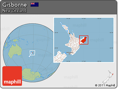 Savanna Style Location Map of Gisborne, highlighted country