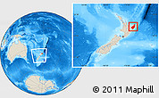 Shaded Relief Location Map of Gisborne, within the entire country