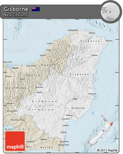 Classic Style Map of Gisborne