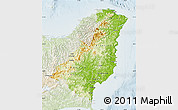 Physical Map of Gisborne, lighten