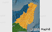 Political Shades Map of Gisborne, darken