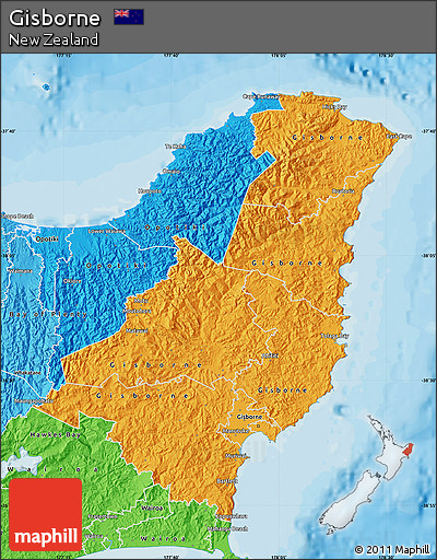 Political Shades Map of Gisborne