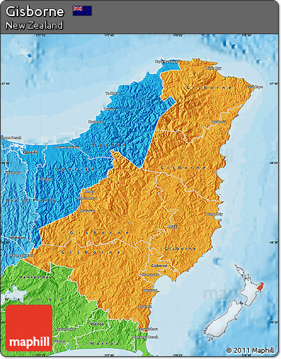 Political Shades Map of Gisborne
