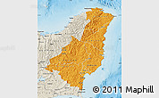 Political Shades Map of Gisborne, shaded relief outside