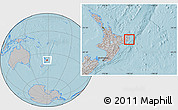 Gray Location Map of Otorohanga, hill shading