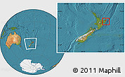 Satellite Location Map of Otorohanga, within the entire country