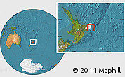 Satellite Location Map of Otorohanga, highlighted parent region