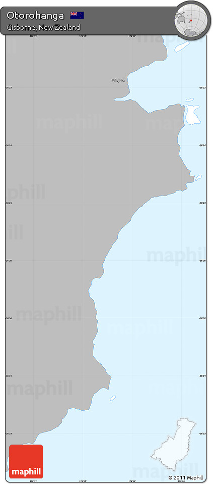 Gray Simple Map of Otorohanga
