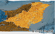 Political Panoramic Map of Gisborne, darken