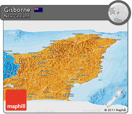 Political Panoramic Map of Gisborne