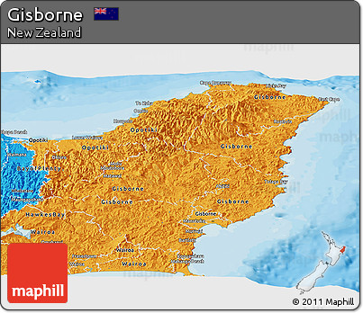 Political Panoramic Map of Gisborne