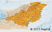 Political Panoramic Map of Gisborne, lighten