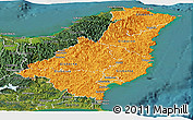 Political Panoramic Map of Gisborne, satellite outside