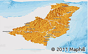 Political Panoramic Map of Gisborne, single color outside