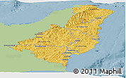 Savanna Style Panoramic Map of Gisborne, single color outside