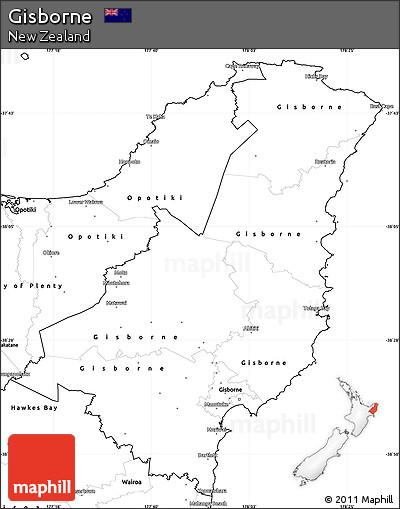 Blank Simple Map of Gisborne
