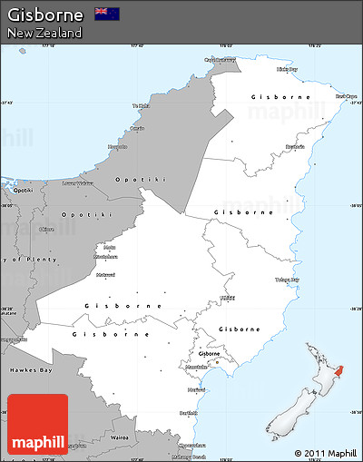 Gray Simple Map of Gisborne