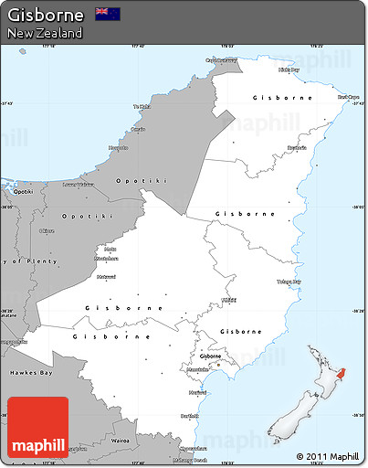 Gray Simple Map of Gisborne