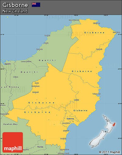 Savanna Style Simple Map of Gisborne