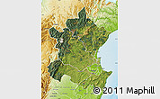 Satellite Map of Hastings, physical outside
