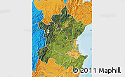 Satellite Map of Hastings, political outside