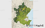Satellite Map of Hastings, shaded relief outside